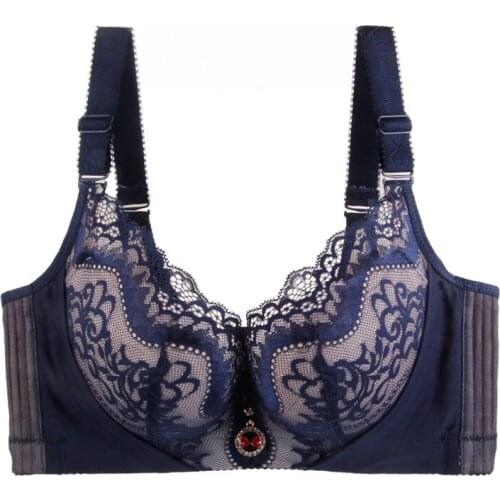 Lace Plus Size Thin cup bra Top cup Sexy steel ring enlargement Super-large thin bra push up plus size Fat mm large bra