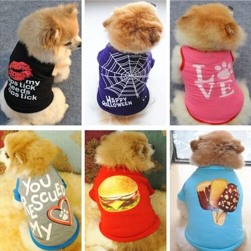 Pet Dog Clothes Summer T-shirt For Small Puppy Dogs Chihuahua Soft Cotton Dog Vest Clothes Apparel Pet Cat Clothing XS-L