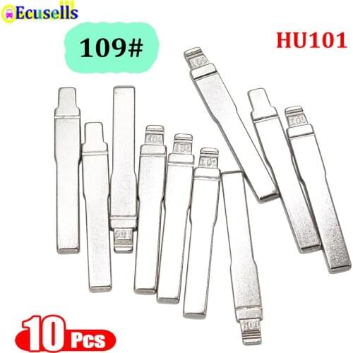 10Pcs/Lot Flip Blank Car Key Blade Uncut HU101 109# for Ford Focus CMAX SMAX GALAXY Fiesta Expedition Edge Metal Blade NO.109