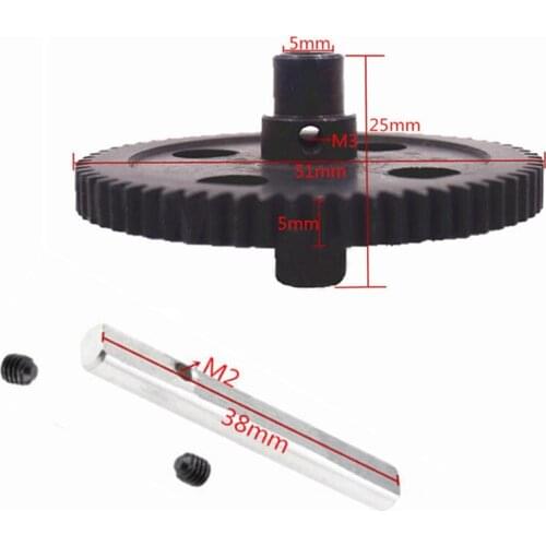 1PC Iron Black #45 Steel Silver Center Reduction Diff Big Gear For Rc Hobby Model Car 1-12 Wltoys 12428 1242 0115 FY03