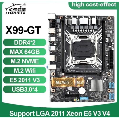X99 GT LGA2011 V3/V4 Motherboard M-ATX USB3.0 NVME M.2 WIFI Slot support SSD DDR4 memory and Xeon E5 V3/V4 processor