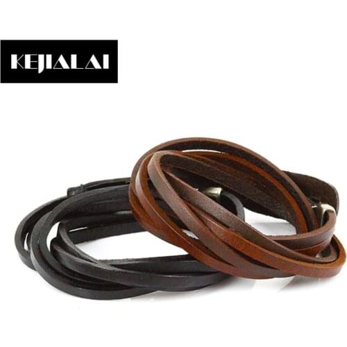 Multilayer PU Leather Bracelets for Women Men Fashion Punk Jewelry Handmade Bracelet with Magnetic Clasp Best Friend Gift