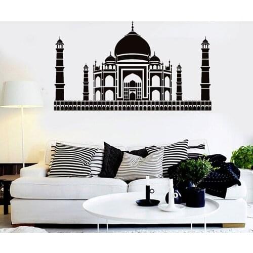 Taj Mahal Wall Decals Architecture Mosque India Wall Stickers For Bedroom Home Living Room Interior Decor Art Mural H178