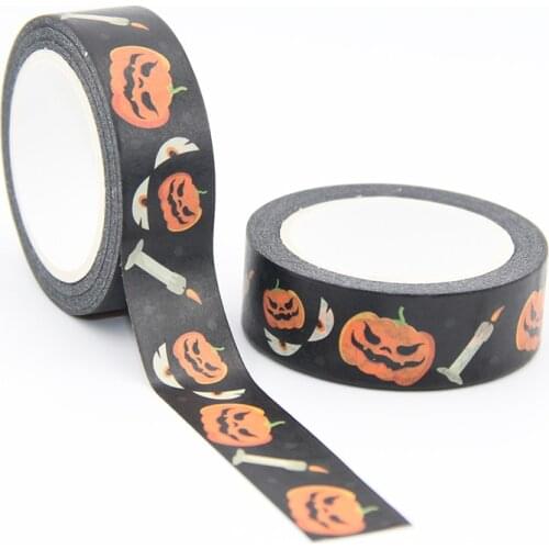 NEW 1PC 15MM*10M Halloween Pumpkin Ghost Candle Washi Tape DIY Scrapbooking Paper Photo Album Adhesive Masking Tape