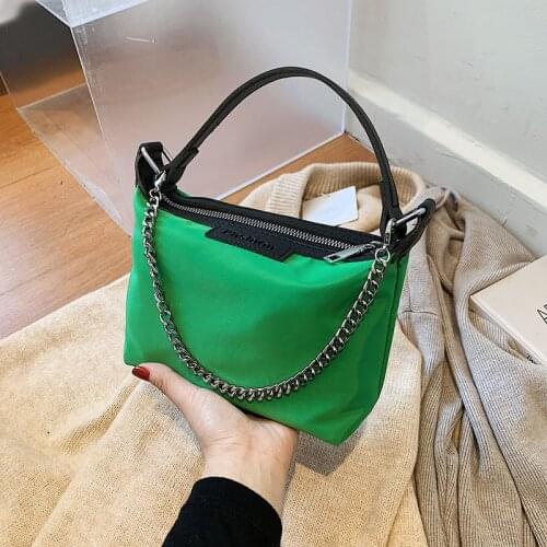 Solid Color Oxford Cloth Crossbody Bag for Women 2021 Simple Totes Shoulder Bag Lady Luxury Brand Handbags and Purses