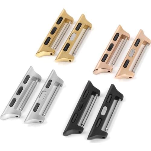 1 Pair Stainless Steel Connector Adapter for Apple Watch Band 44mm 40mm 42mm 38mm for iwatch Watchstrap Accessoires