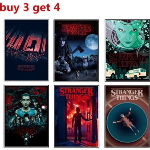 Strange things poster strange things 3 retro poster kraft paper wall decal buy 3 get 4