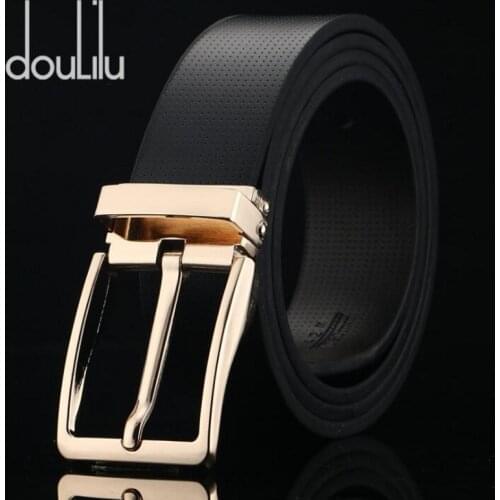 Pinhole Belt Genuine Leather Alloy Pin Buckle Luxury Brand Strap for Men Vintage Designer Waist Belt High Qualit Fashion 2020