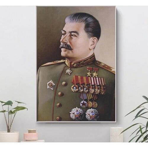 Joseph Stalin Portrait Canvas Painting Posters and Prints Wall Art Picture Scandinavian for Living Room Home Decoration Cuadros