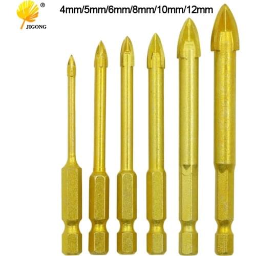 Glass drill bit tungsten carbide tip ceramic tile cutter with 1/4" hex handle power tool accessories