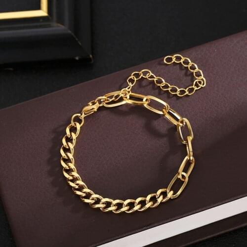 Vintage Irregual Stainless Steel Women Bracelets Gold Circle Geometric Adjustable Bangles Charm Famale Anniversary Party Gift