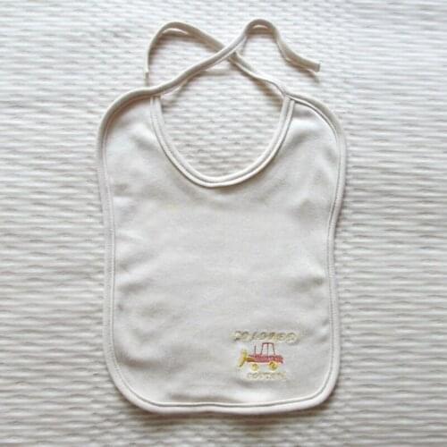 Y143 Round lengthened newborn baby bibs natural organic cotton non-fluorescent agent