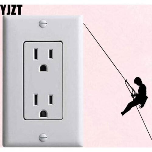 YJZT Men In Mountaineering Decor Home Wall Stickers Vinyl Light Switch Decals 8SS2135