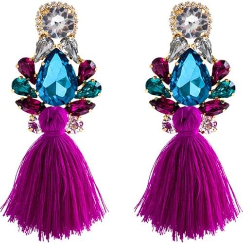 Zouchunfu Brincos Women 2020 Earrings Tassel Drop Jewelry Earrings Crystal Earrings Dangle Long Earrings Boho Earrings Oorbellen