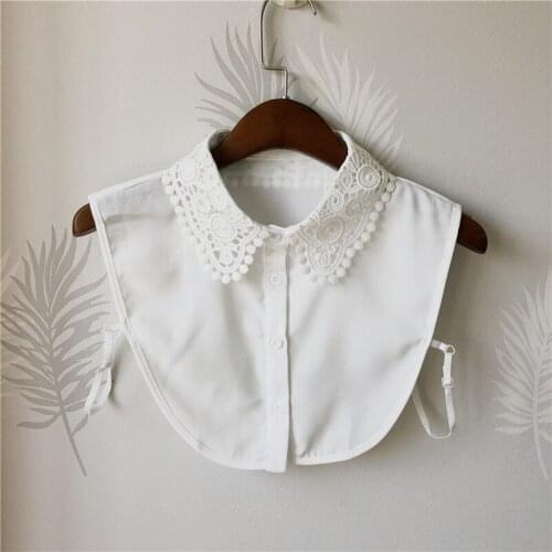 Female Chiffon Fake Collar for Women Blouse Shirt False Collar Ladies Lapel Detachable Collar Female Decorative Necktie
