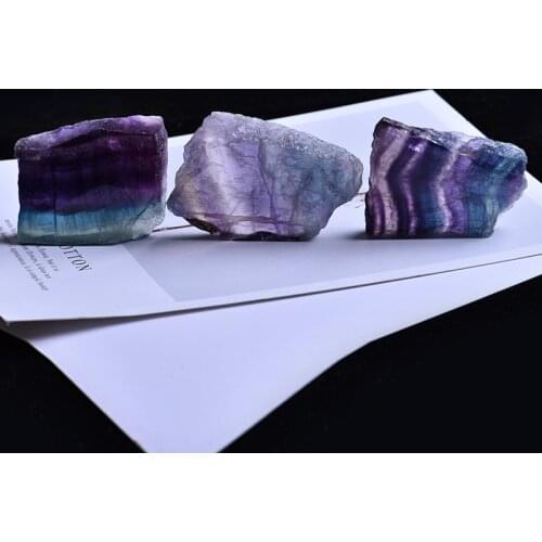 1PC colourful natural fluorite tablets Quartz crystal Colorful stripes fluorite Rainbow stone home decoration ornaments
