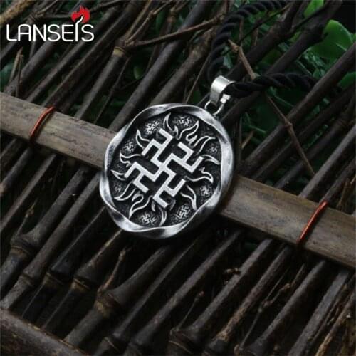 1pcs Fern Flower pendant Ancient Slavic Amulet symbol warrior talisman pendant norse Occult Pagan jewelry Germanic men necklace