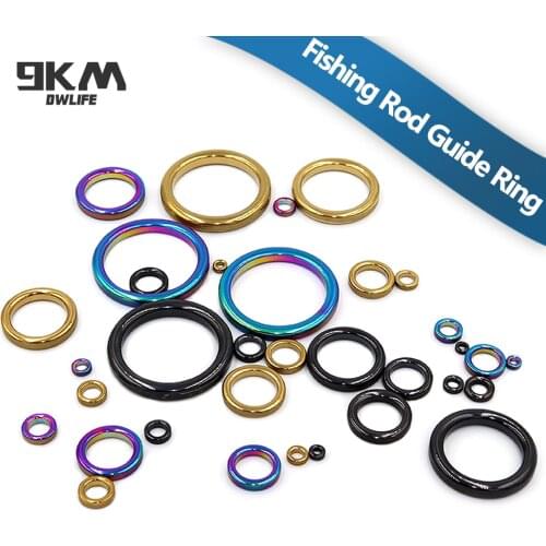 Fishing Rod Guide Ring 10Pcs Wear Resistant Ceramic Guide Ring Rod Repair Replacement Kit 6~47mm Alconite Ceramic Guide Ring Set