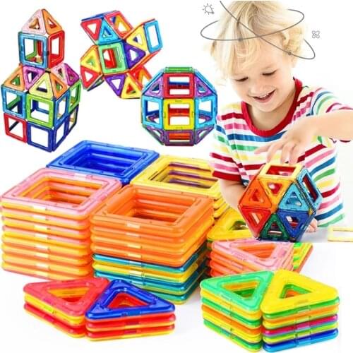 50pcs Big Magnetic Designer Construction Set Magnet Building Blocks DIY Assembly Bricks Educational Magnet Toys for Children