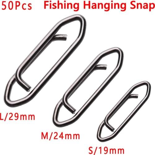 50PCS Durable Stainless Steel Fishing Clips Fast Lock Hanging Snap Connector Outdoor Fishing Terminal Tackle Accessory