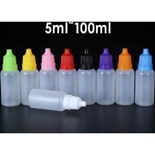 500pcs LDPE Needle Bottles Easy with Childproof Safety Cap and Dropper tip 5ml/10ml/15ml/20ml/30ml/50ml/100ml Free Shipping