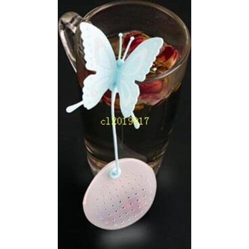 6 Colors Butterfly Silicone Tea Bags Strainers Filter Tea Infuser Silica Cute Teabags For Tea Coffee Candy Drinkware Strainer