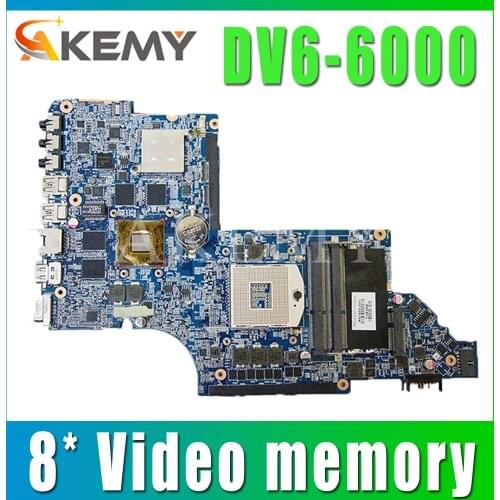 Akemy DV6-6000 motherboar 665341-001 For HP pavilion DV6 DV6T DV6-6000 original TEST MOTHERBOARD 8* Video memory GPU