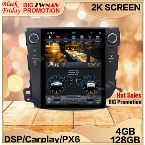 4+128G Tesla Carplay Screen For Mitsubishi Outlander 2006-2008 2009 2010 2011 Android Multimedia Player GPS Audio Radio Stereo