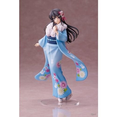 22cm 2021 Japanese original anime figure high qaulity Sakurajima Mai kimono ver action figure collectible model toys for boys