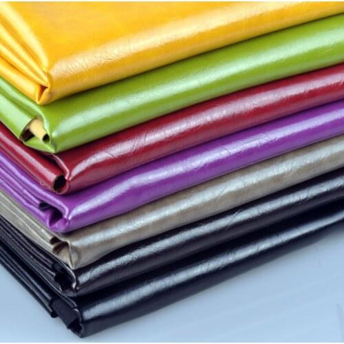 Faux Semi PU Leather Fabrics wallpaper Decorative 0.7mm thickness Artificial Wax Leather sewing Material Leather Skin Wholesale