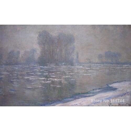 Copy oil paintings famous artist Ice Floes Misty Morning Claude Monet artwork handmade for home wall decoration