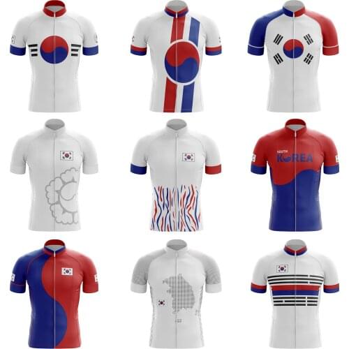 HIRBGOD Summer Cross-Country Bike Jacket South for Korea Series National Flag Color Matching Mens Cycling Jersey,TYZ630-01