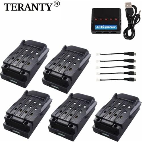 3.7V 220mAh Lithium Battery with charger For E61 E61H E61HW Mini Four-Axis Aircraft Accessories RC Drone Lithium Battery