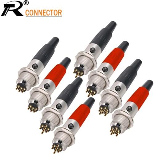 10sets Mini XLR 3 4 5 6 Pin Female Plug + Male Socket Small XLR Audio Microphone Connector MIC for Cable Soldering Straight