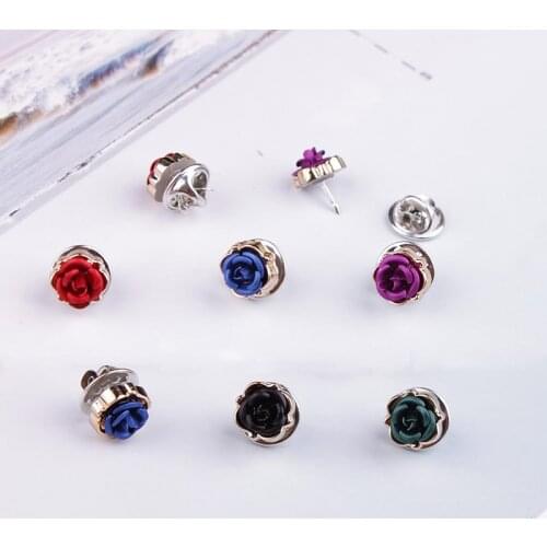 Fashion Brooch Women Pin Clothes Decoration Anti-Exposure Buckle Cute Neckline Fastener Mini Rose Brooch Button Accessories