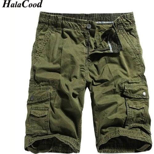 Hot Mens Summer Cotton Overalls Shorts American Outdoor Large Size Casual Shorts Solid Color Wild loose Five-point Shorts Thin