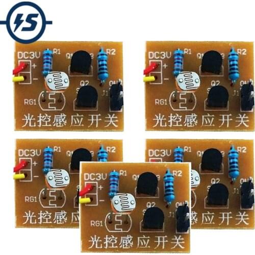 5pcs Electronic DIY Kit Light Control Sensor Switch Photosensitive Induction Switch Trainning Integrated Circuit Suite