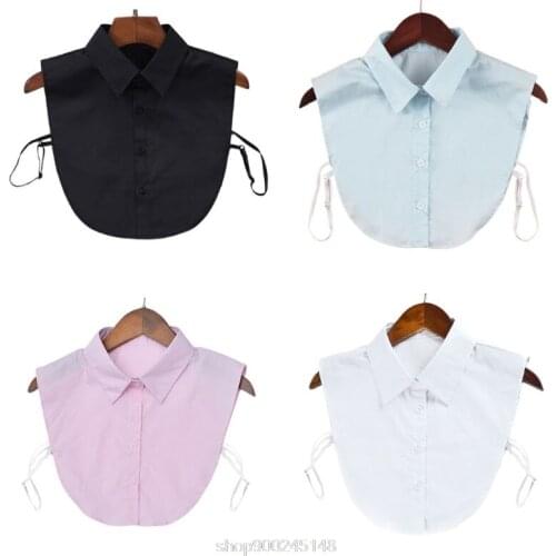Cotton Fake Collar Clothes Accessories Women Adjustable Solid Color Detachable Half-Shirt Blouse Tops N12 20 Dropshipping