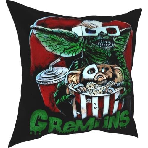 Gremlins Pillowcover Decoration Gizmo 80s Movie Mogwai Cushions Throw Pillow for Car Polyester Double-sided Printing Gift Idea
