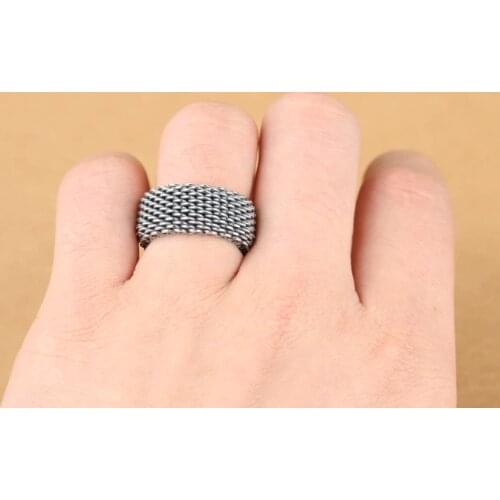 925 STERLING SILVER braided women RING jewelry Men gift A3364