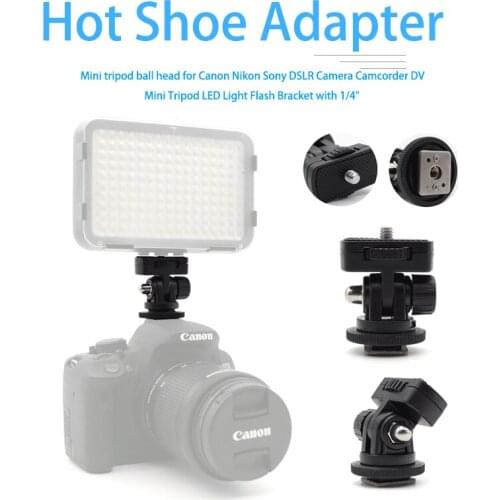 Profession 1/4" Screw Hot Shoe Mount Adapter Adjustable Angle Pole For DSLR Camera Canon Nikon Flash LED Light Monitor