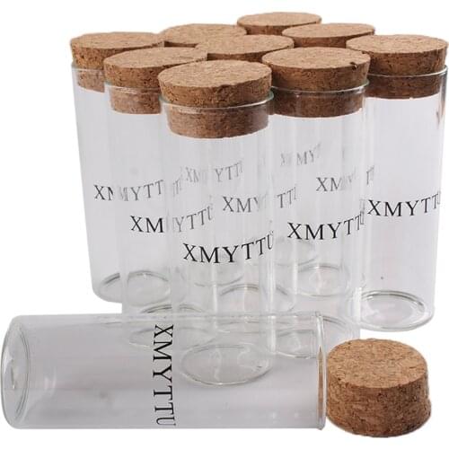 XMYTTU 40ml Transparent Glass Bottles with Cork Lids 12pcs