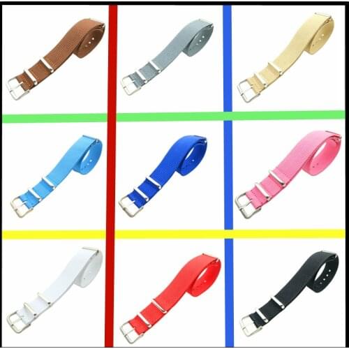 18mm 20mm Stripe Nato Woven Fiber Watchband Nato Strap Nylon Watch Band Replace Bracelet WristBand for Daniel Wellington Watch