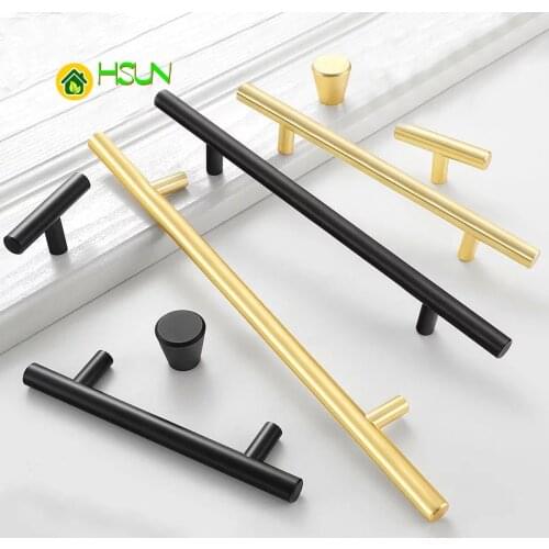 Cabinet Drawer Handle Knob Gold Black T Bar Long Size For House Home Hotel Furniture Wardrobe Cupboard Door Pull Hardware