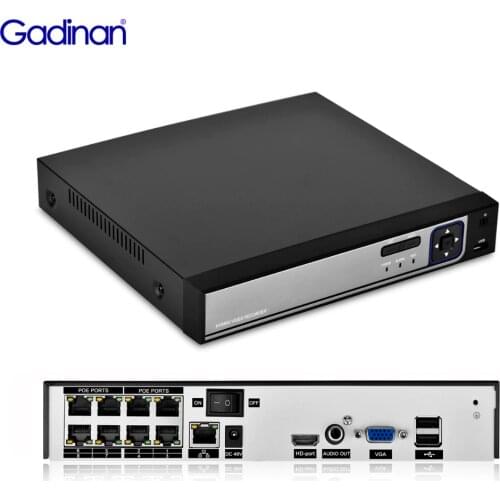 Gadinan 5MP 8CH 4CH IP NVR Full HD PoE 48V IEEE802.3a NVR Network Video Recorder ONVIF for PoE IP Cameras P2P XMeye CCTV System