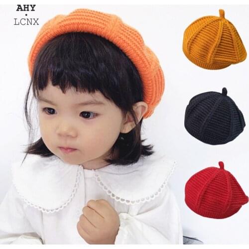 Baby girls Hat Knitted Berets Cap Crochet Solid Children Beanies Boys Girls Kids Hats Headwear Toddler Kids Caps Accessories