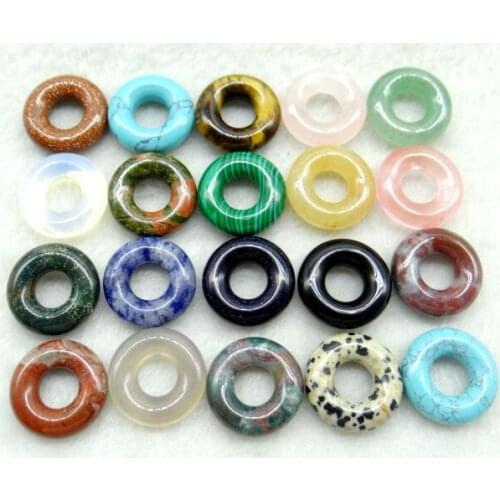 Natural stone mix tiger eye Turquoises Opal Quartz Crystal beads charm pendant for diy Jewelry making necklace Accessories12pcs