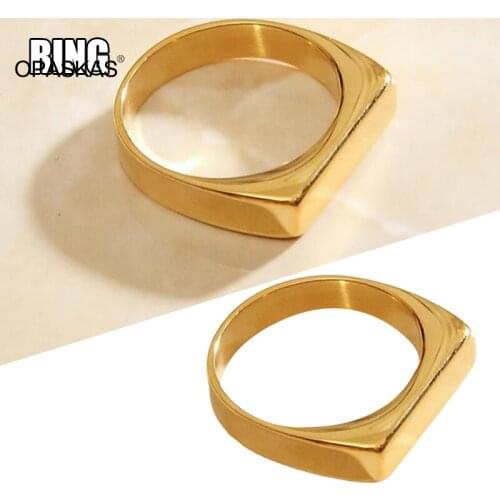 Titanium Steel Golden Vermeil Size 6 7 8 Lady Tail Ring Mini Signet Men Ring Bone VL