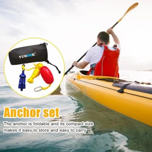 Universal 4-Claw Grapnel Anchor Aluminum Portable Folding Anchor Kayak Canoe Boat Marine Anchor Lightweight Buoy Kit