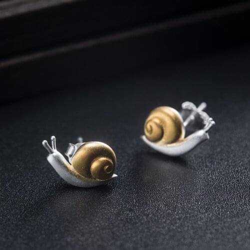 VLA 925 Silver Creative Cute Snail Earrings Womens 2021 New Simple Animal Jewelry Birthday Gift For Friends
